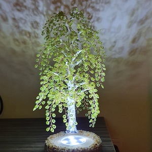 Tree lamp. Bedside lamp, Table lamp, Birch wire tree sculpture, artificial birch bonsai, night lamp, Copper tree, unique lighting, standing