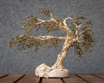 Olive tree,  Artificial olive tree, Olive tree sculpture, Olive tree art, Wire tree, Tree with beads, Wire tree sculpture, Artificial bonsai