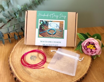 Bracelet kit macrame charm bracelet make your own bracelet kit DIY bracelet kit jewellery making kit kids party activity summer holiday fun