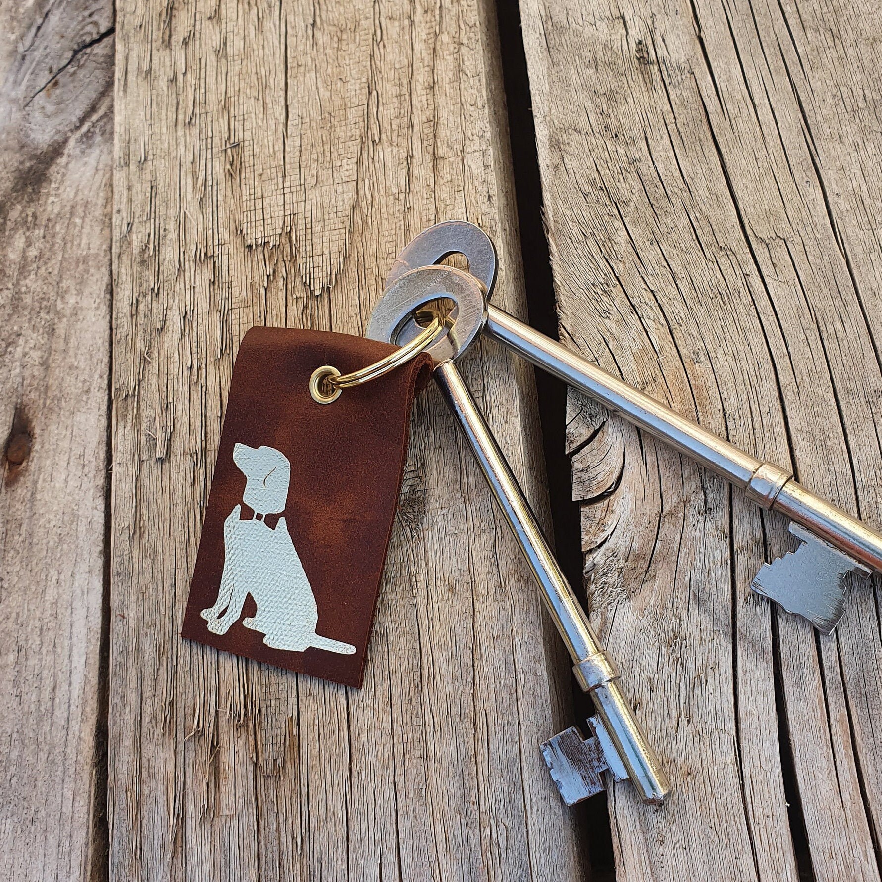 Custom Dog Keychain Leather Eyelet Keyring Sausage Etsy UK