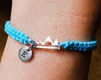 Mountain Friendship Bracelet Charm Bracelet Inspirational three peaks challenge mountain climber ski mountaineering hiking mountaineer gift