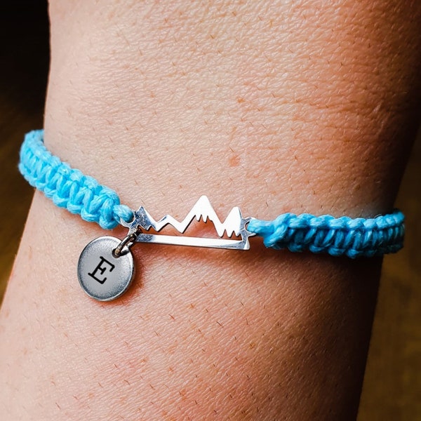 Mountain Friendship Bracelet Charm Bracelet Inspirational three peaks challenge mountain climber ski mountaineering hiking mountaineer gift