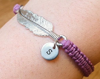 Feather Friendship Bracelet Charm Bracelet Boho Jewellery Feather Gift thoughtful gift thinking of you BFF best friend bird lover feather