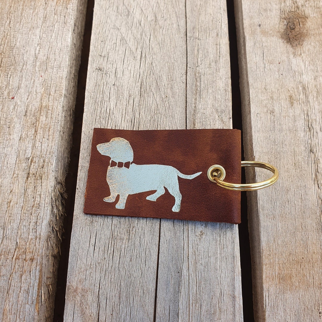 Custom Dog Keychain Leather Eyelet Keyring Sausage Dog Gift Etsy UK