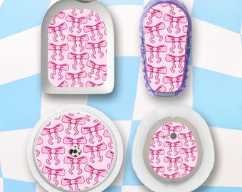 Pink Bow Diabetes Stickers, Dexcom G6 & G7, Freestyle Libre, Omnipod, Diabetes Device Stickers, Diabetic Stickers, Device Stickers