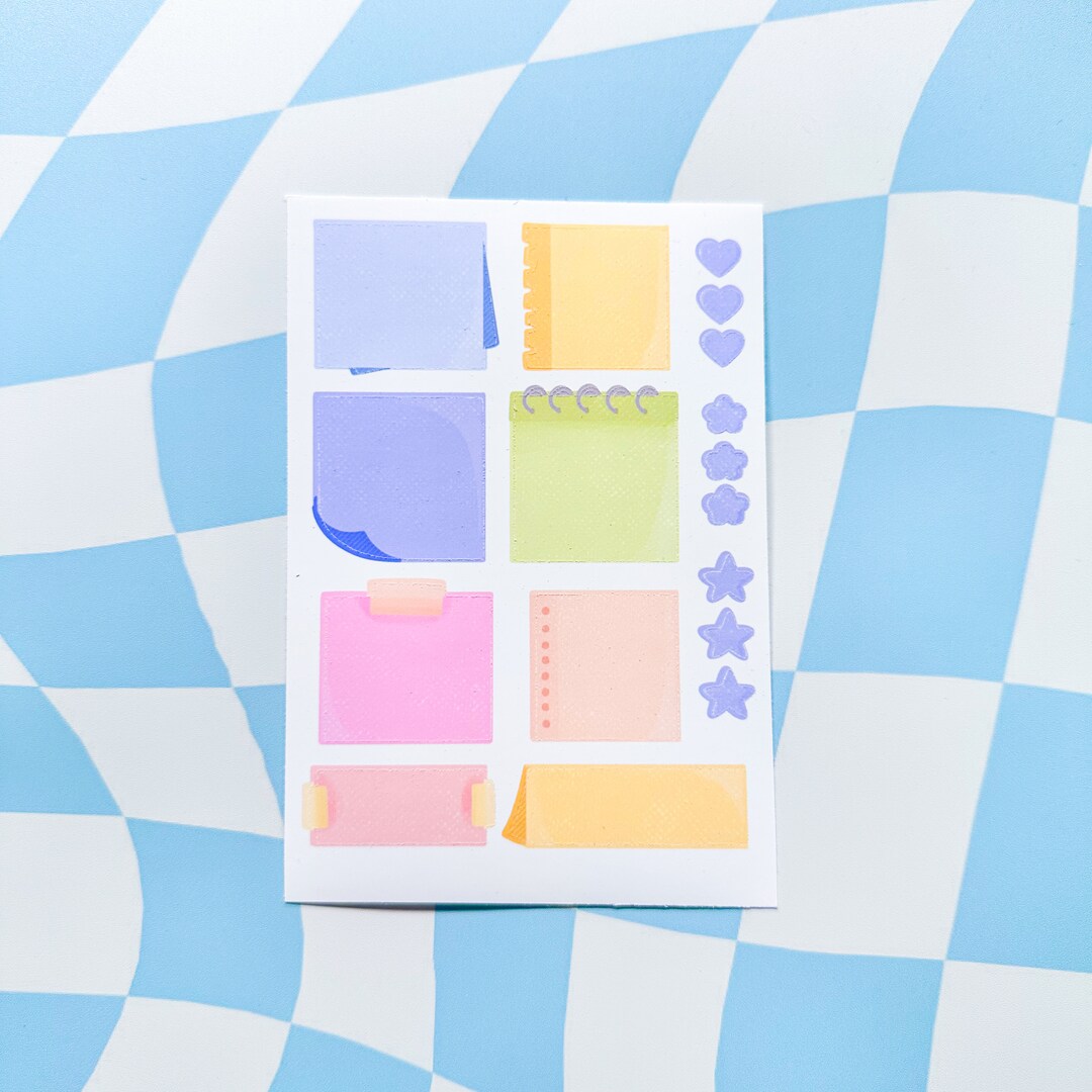 Sticky Note Sticker Sheet, Planner Stickers, Journal Stickers ...