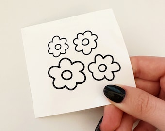 Flowers Outline Mirror Decal Sticker, Car Accessory, Car Sticker, Car Decal, Car Decor, Bumper Sticker, Mirror Sticker, Car, Cute Accessory