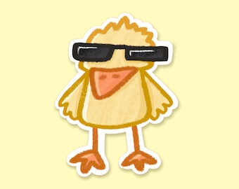 Cool Duck Sticker, Cute Sticker, Ducks, Duck Art, Waterproof Sticker, Duck Sticker, Cute Animal Art, Waterbottle Sticker, Stickers
