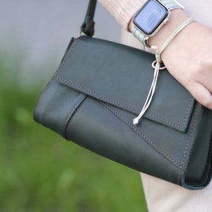 Umhängetasche für Damen, Kleine Frauentasche, Crossbody-Tasche aus Leder, Ledertasche für jeden Tag, Leder Handtasche aus Leder, Henkeltasche aus Leder für Damen