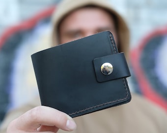 Cartera de cuero con clip para dinero, Carteras plegables para hombre, Cartera de cuero. Cartera para hombre, cartera con clip para dinero, cartera delgada de cuero minimalista, carteras para hombre