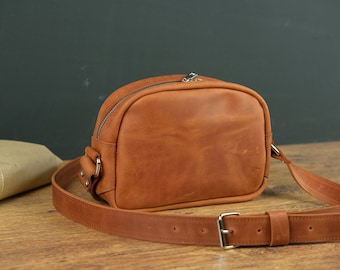 Personalized Leather shoulder bag for women, Small womens bag, Everyday leather bag, Leather crossbody bag, Leather purse, Personalized gift