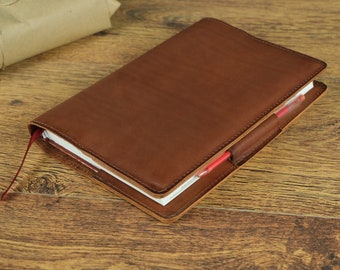 Hobonichi Leather notebook cover / Leather book cover / Leather bible cover / A6 notebook cover / A5 notebook cover / Personalized Gift