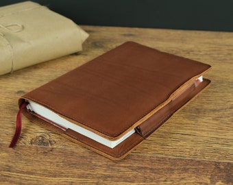 Couverture personnalisée de carnet de notes en cuir, couverture de journal rechargeable, couverture de carnet A6, couverture de livre de voyageurs A5, couvertures en cuir pour journaux journal