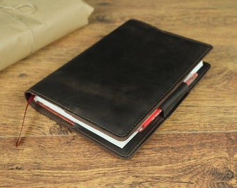 Leather Notebook Cover Hobonichi, A5 Notebook Cover, Leather Book Cover, A6 Notebook Cover, Leather bible cover, Moleskine cover, Gift