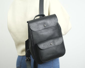 Personalized Leather Backpack / Women Mini Backpack / Vintage Leather Rucksack / City Backpack / Leather Rucksack / Made in Ukraine