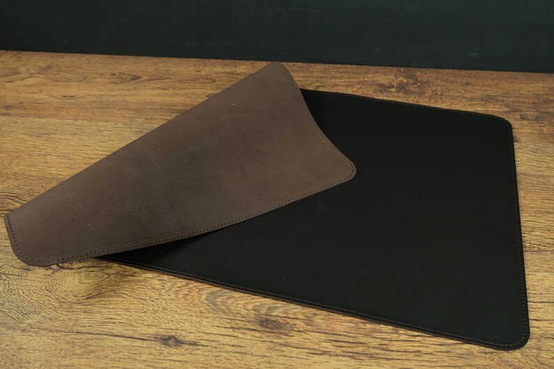 Personalized Large Leather Desk Pad 24 Inch Wide / Handmade Etsy