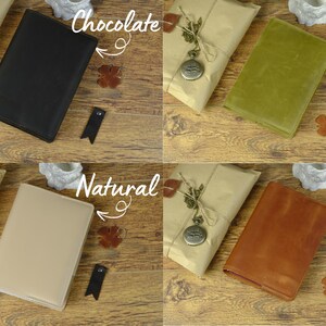 Hobonichi Leather notebook cover / Leather book cover / Leather bible cover / A6 notebook cover / A5 notebook cover / Personalized Gift image 2