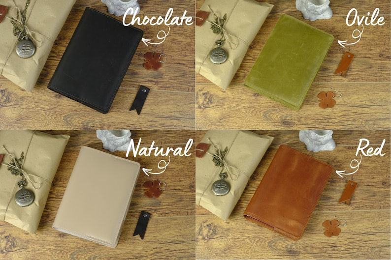 Hobonichi Leather notebook cover / Leather book cover / Leather bible cover / A6 notebook cover / A5 notebook cover / Personalized Gift image 2