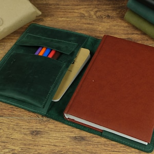 Personalized Leather Notebook Cover for A5 Bullet Journal, leather sketchbook case, leather organiser for Leuchtturm 1917 Medium A5 notebook