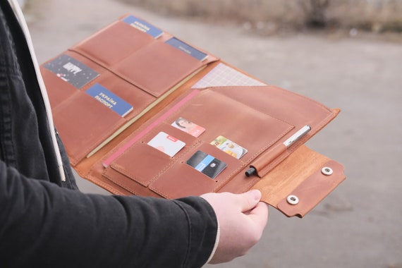 Personalized Leather Folder / Handmade Leather Portfolio / Bag For Documents / Leather Folder Case А4 / Document Case / Personalized Notepad