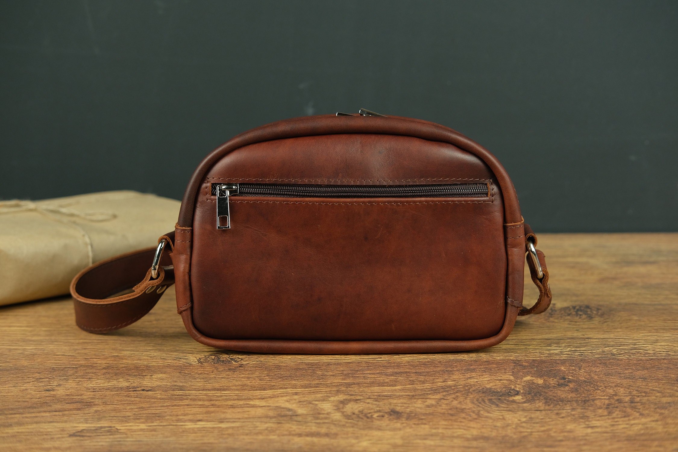 Leather Purse, Compact Leather Shoulder Bag for Women, Everyday Leather ...