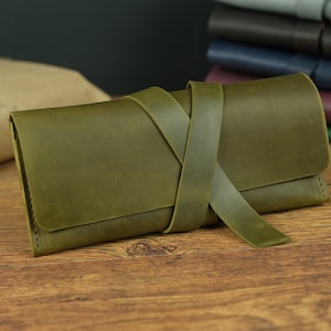 Bolsa transversal de couro personalizada, carteira longa feminina, carteira longa para o dia a dia, presente personalizado, bolsa de couro com cordão, iniciais grátis