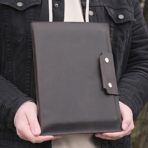 Porte-documents en cuir personnalisé, Organiseur de fichiers en papier, Sac pour documents A4, Cadeau d'anniversaire, Portfolio professionnel en cuir, Cadeau pour lui