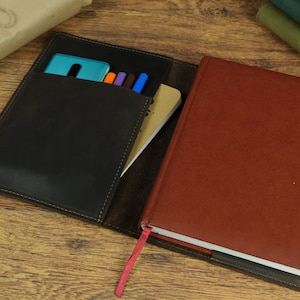 Funda de cuero personalizada para cuaderno A5, organizador de diario