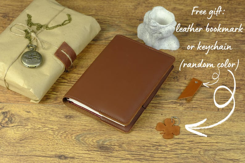 Hobonichi Leather notebook cover / Leather book cover / Leather bible cover / A6 notebook cover / A5 notebook cover / Personalized Gift image 1
