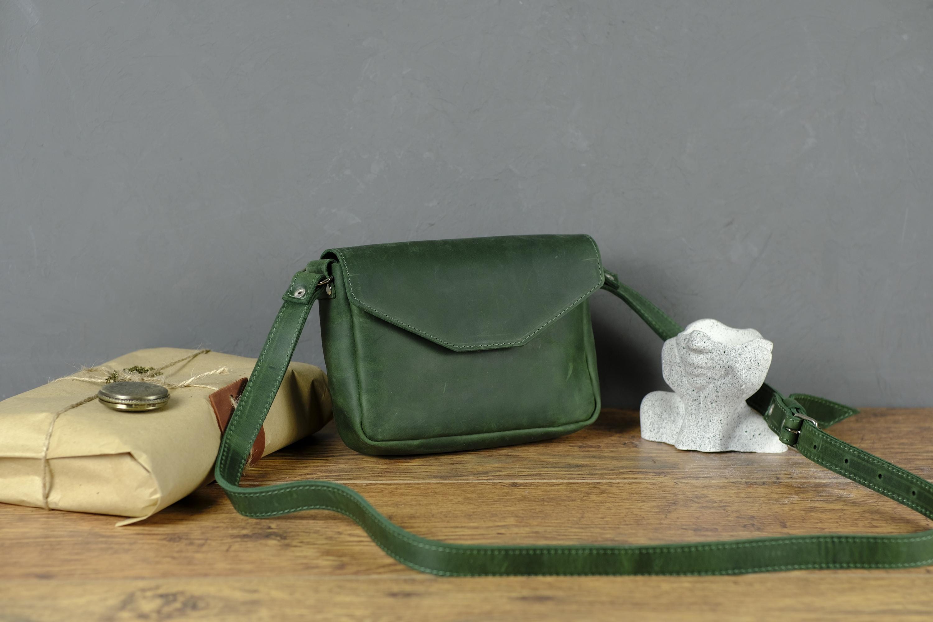 Mini Leather Shoulder Bag, Handmade Crossbody Purse With Inner
