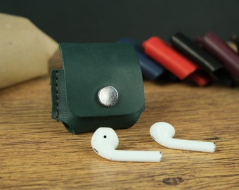 Leather case cover for AirPods 1 AirPods 2 / Leather cover AirPods / Leather AirPods case / AirPods holder / Small Personalized gifts