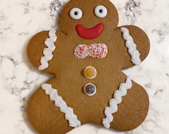 Large Gingerbread Man | 8 Inch | Personalised | Birthday Christmas Gift