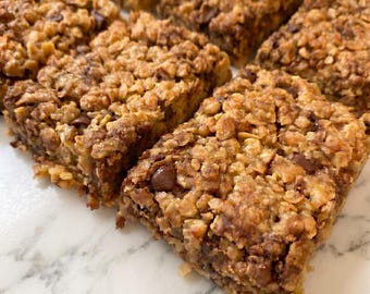 Handmade Flapjack - Plain, Fruity, Chocolate Chip and Ginger| Box of 8| Baked to Order | Edible Gift