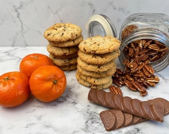 Chocolate Orange & Pecan Cookies - Box of 12 | Handmade | Baked to Order | Edible Gift