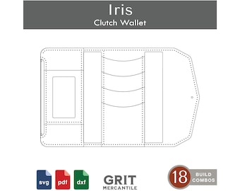 Clutch Wallet Digital Pattern SVG PDF DXF | Iris