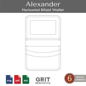Carteira de couro horizontal com compartimento para documento de identidade | Alexander