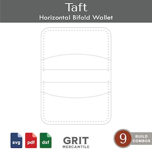 Patrón digital de billetera plegable delgada SVG PDF DXF / Taft