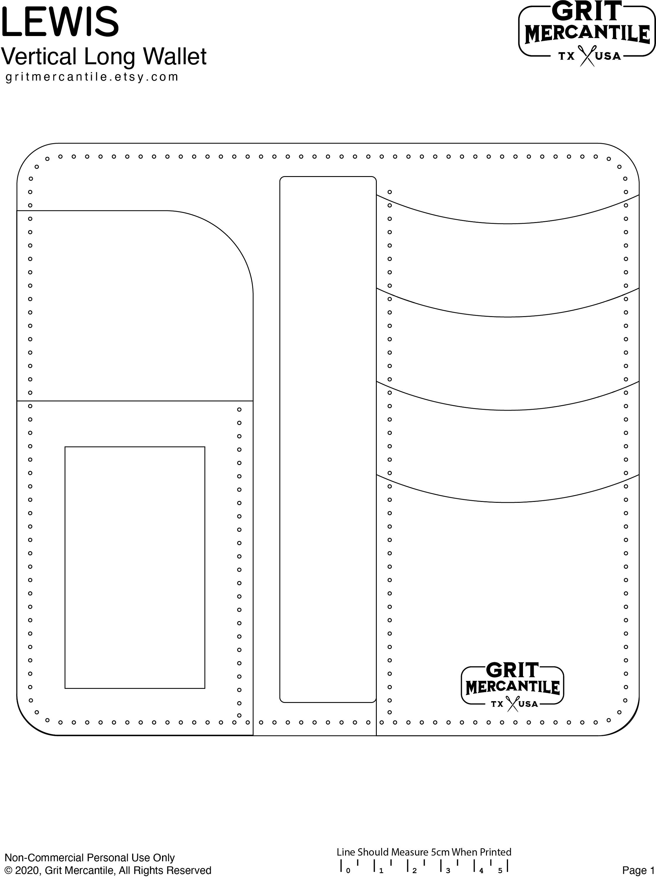 Lewis Laser Ready Bifold Long Wallet Template - Etsy