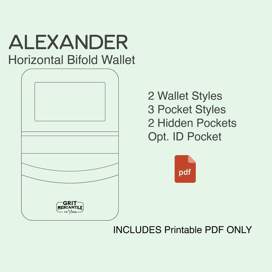 Alexander Printable PDF Card Wallet Template Letter or A4 - Etsy