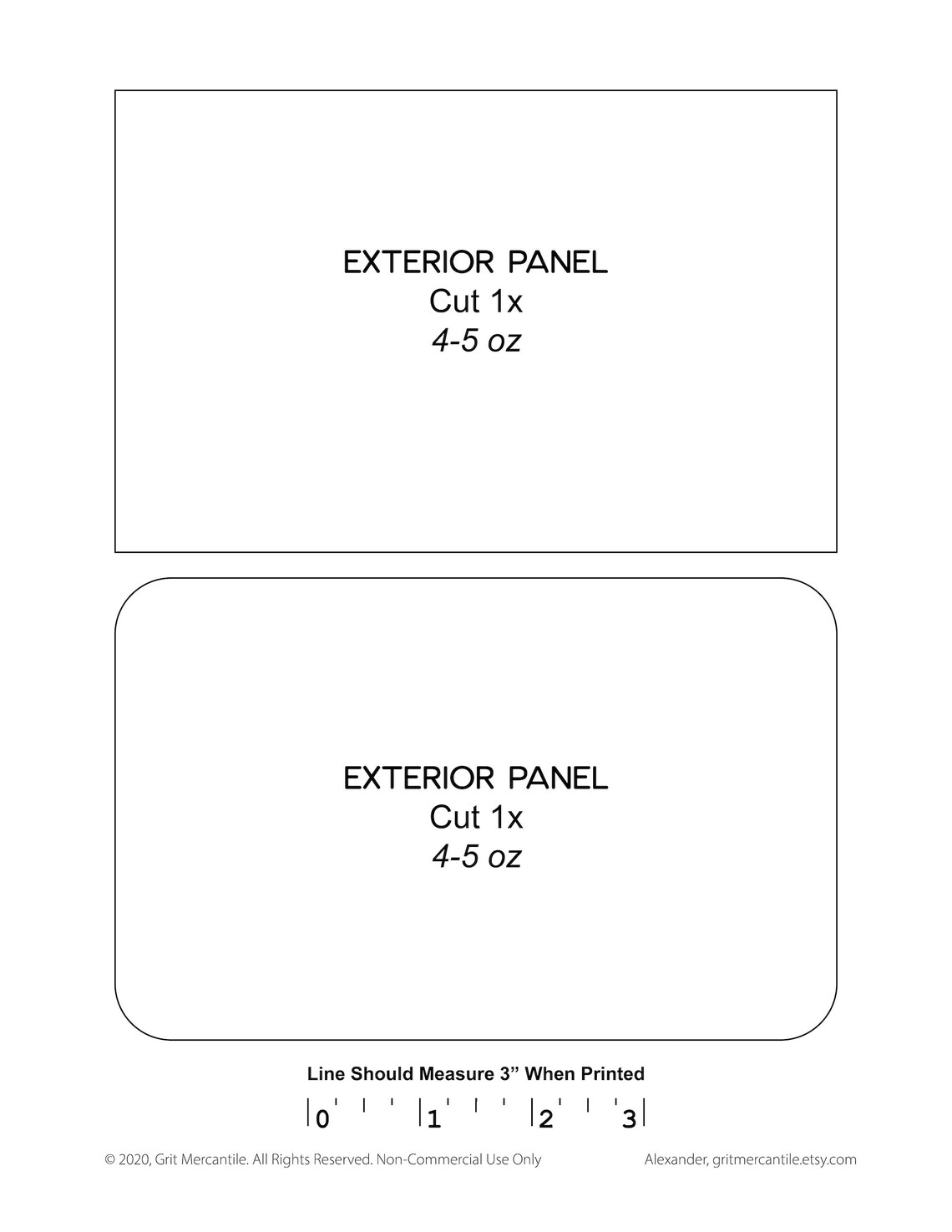 Alexander Letter Size Pattern ID Card Wallet Template