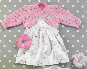 Baby/toddler/little girl lacy bolero cardigan knitting pattern PDF instant digital download