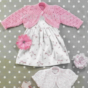 Baby/toddler/little girl lacy bolero cardigan knitting pattern PDF instant digital download