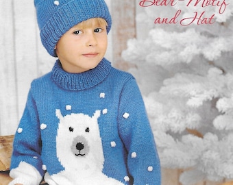 Modèle de tricot pull ours polaire enfant PDF téléchargement numérique instantané