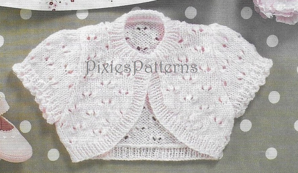 Baby/toddler/little girl lacy bolero cardigan knitting pattern Etsy