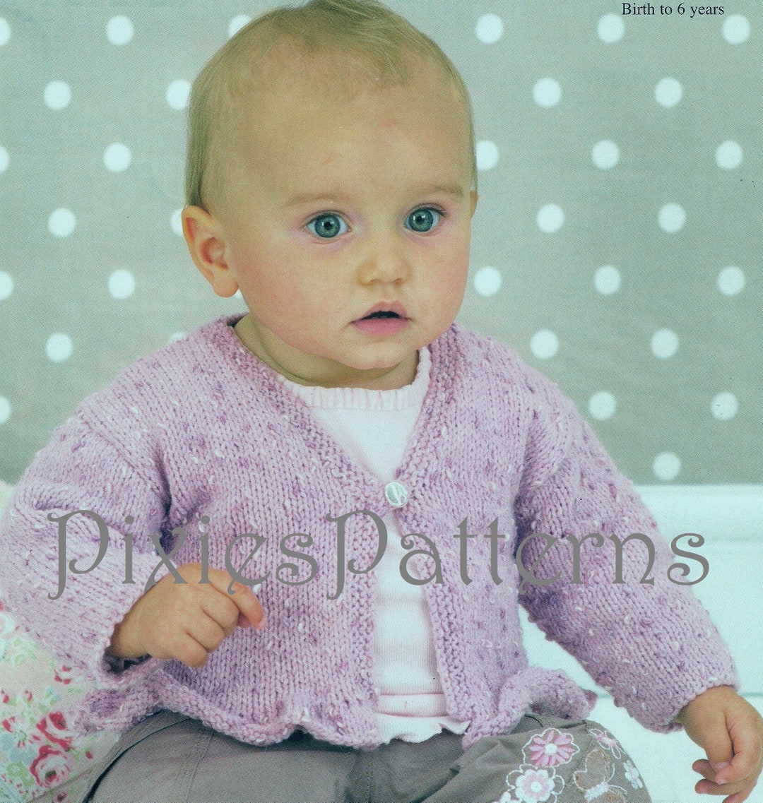 Girl's Swing Cardigan Knitting Pattern. to Fit 16 26 Chest. Double