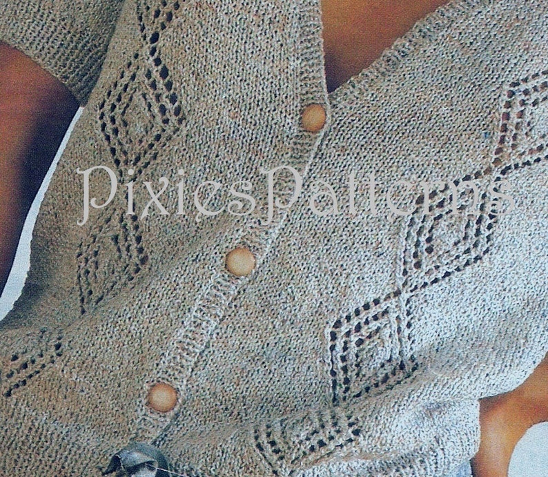 Damen Kurzarm Cardigan Strickanleitung PDF sofortiger digitaler Download Bild 2