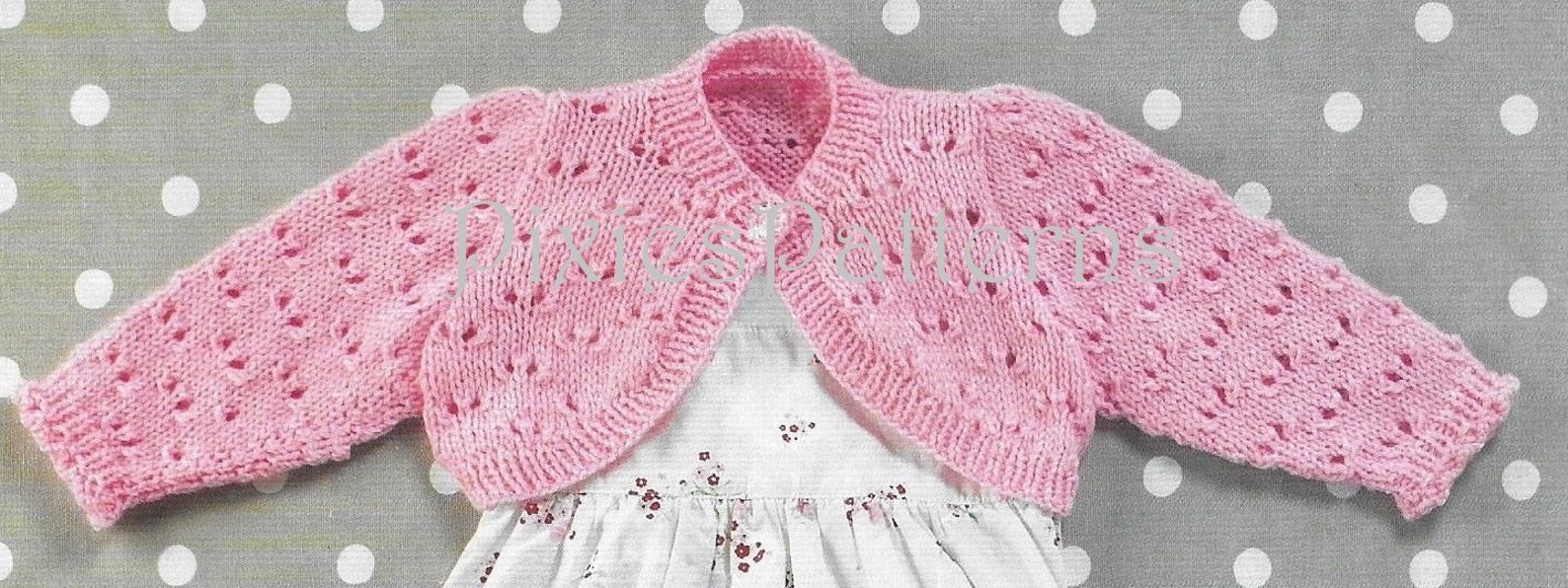 Baby/toddler/little Girl Lacy Bolero Cardigan Knitting Pattern Etsy
