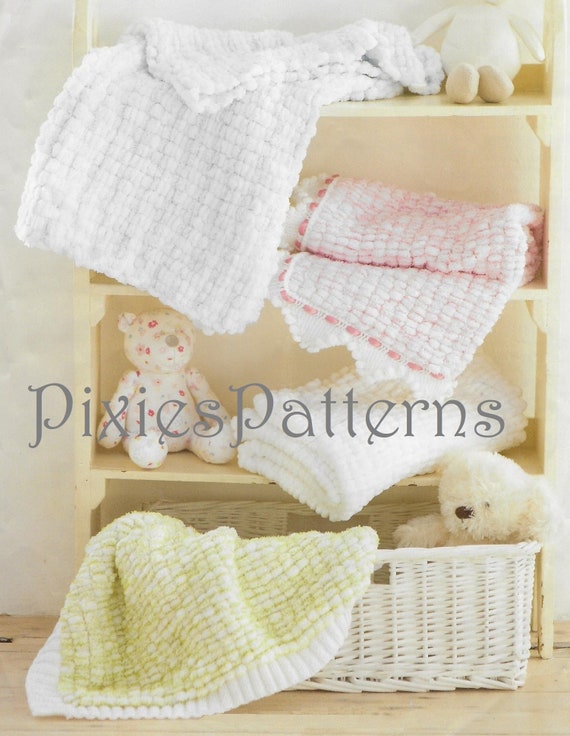 Pom pom knitted baby blanket sale