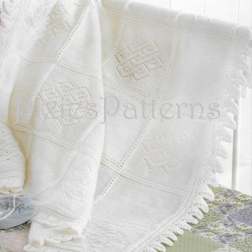 Baby Shawl Knitting Pattern Pdf 4 Ply 3 Ply Baby Blanket Etsy