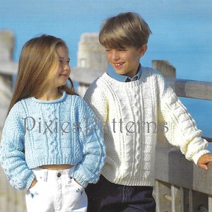Child's (boy or girl) Aran jumper knitting pattern PDF instant digital download